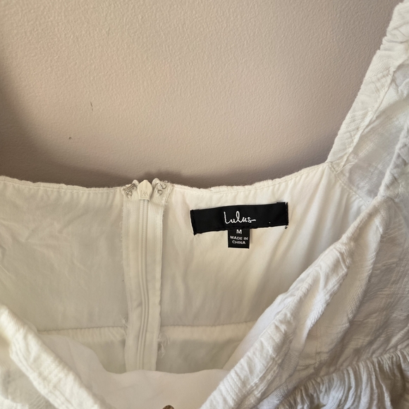 Lulu's White Eyelet Mini Dress - Picture 3 of 4